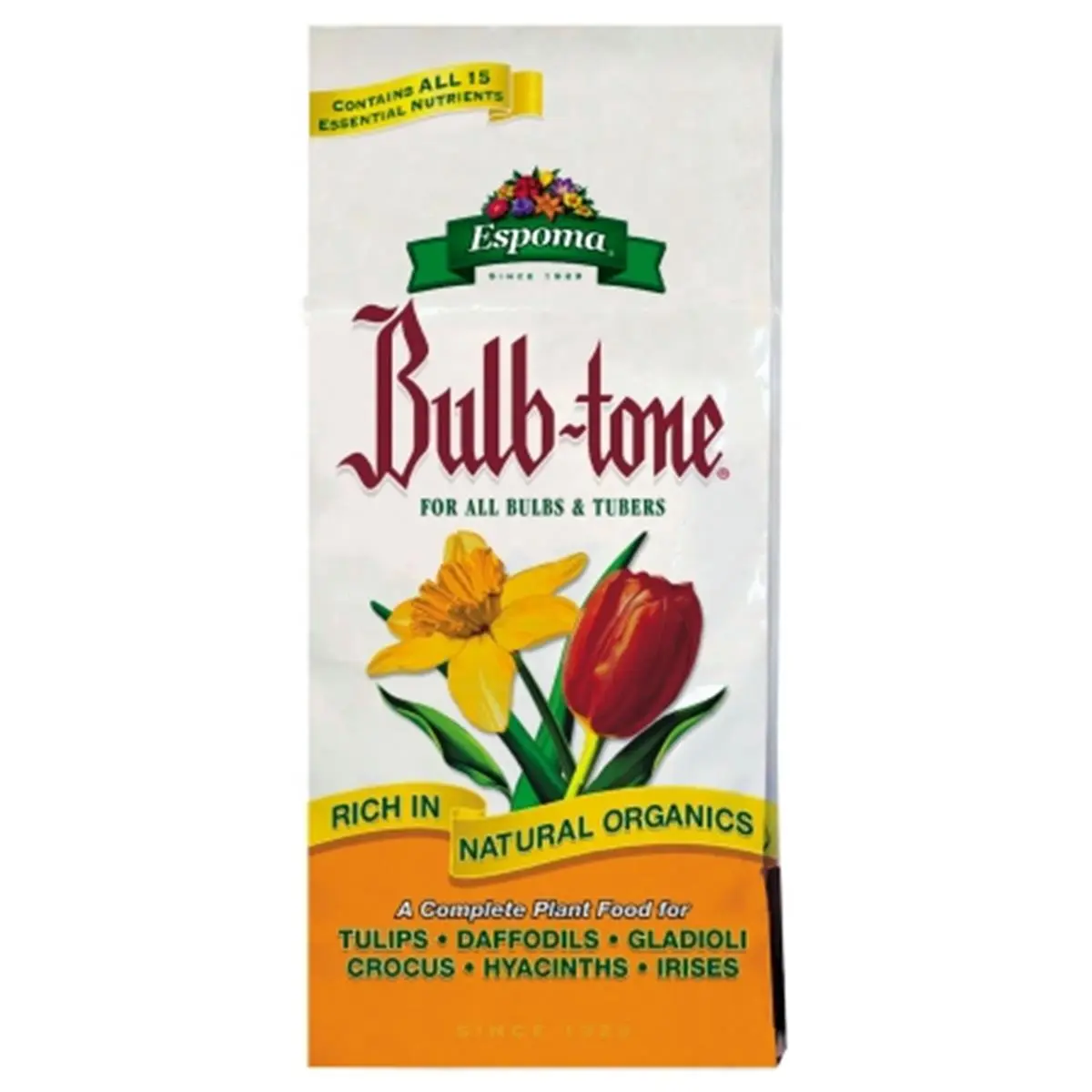 Espoma Organic Bulb-Tone 4-10-6 Slow Release Fertilizer, 4 Lbs Complete Balanced NPK Feed with All Nutrients, No Sludges, Tulip Plant Food for Home Improvement Garden Supplies, Soil