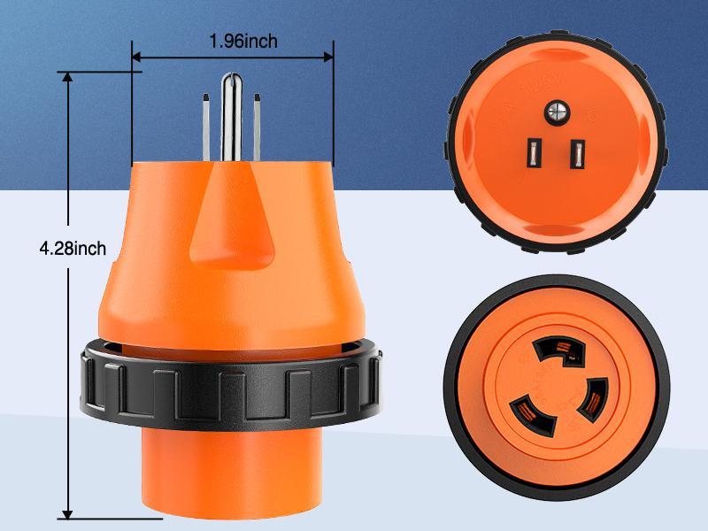 Nilight 15 Amp to 30Amp RV Power Adapter 110 Volt Twist Locking Connector 5-15P to L5-30R 15A Male Plug to 30A Female Receptacle for Generator Camper Electrical Converter