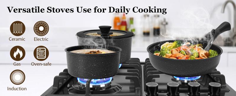 SODAY 15pcs Pots and Pans Set Non Stick, Cookware Sets with Detachable Handle, Nonstick RV Kitchen Cooking Set Removable Handles, Oven Safe,Stackable, Frying, Kitchenware,stock up on specials,Valentines Day gifts