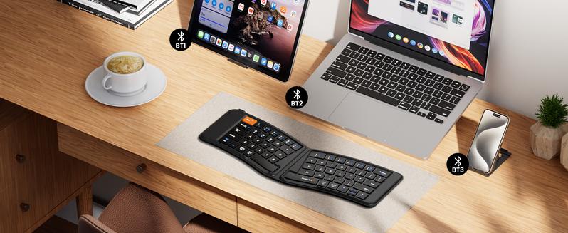 ProtoArc Ergonomic Foldable Keyboard, XK03 Split Folding Travel Bluetooth Keyboard, Ultra Slim, Portable for iPad, iPhone, Tablet, Laptop, PC ProtoArc Ergonomic Foldable Keyboard, XK03 Split Folding Travel Bluetooth Keyboard, Ultra Slim, Portable for iPad, iPhone, Tablet, Laptop, PC
