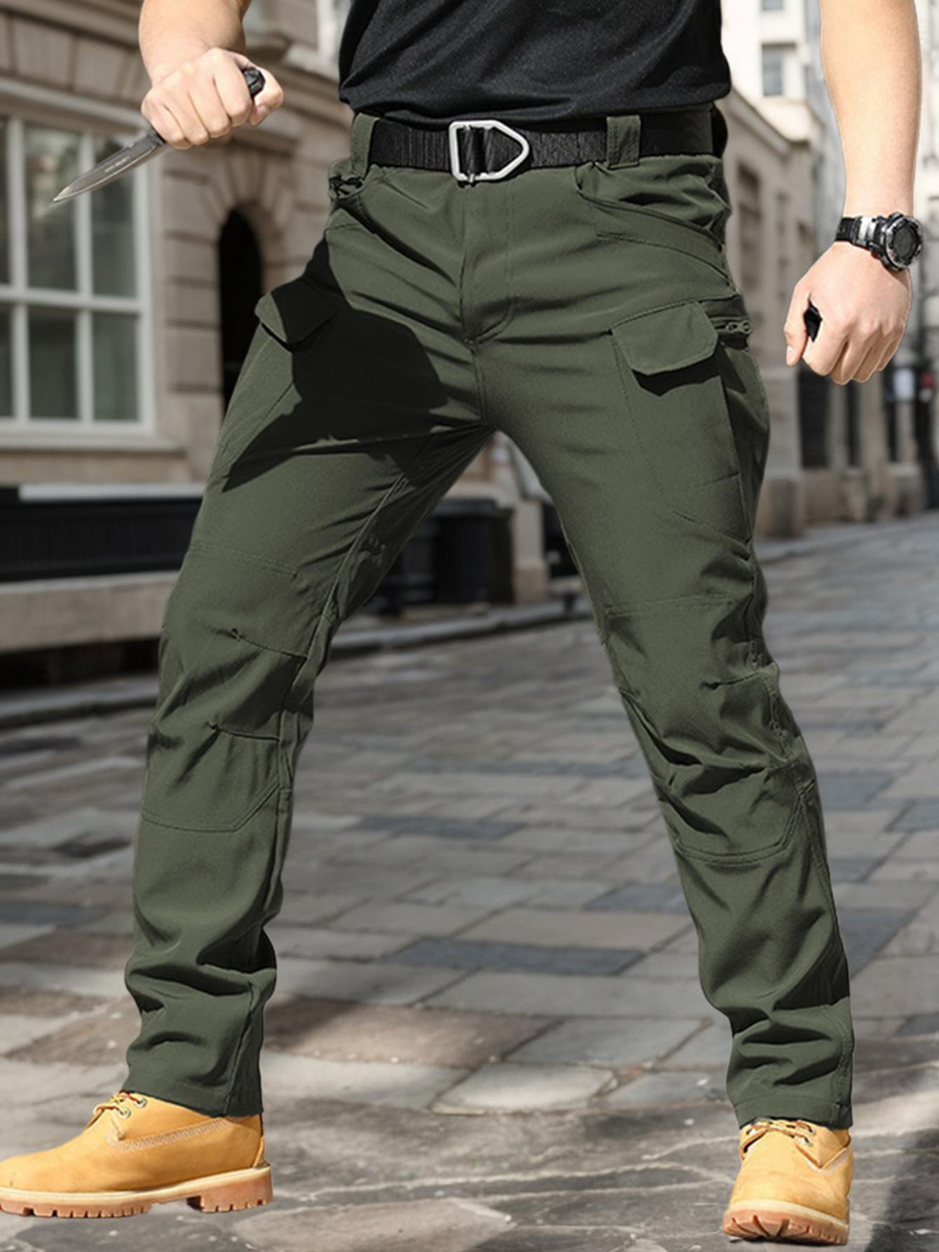 Mens High-Performance Tactical Cargo Pants - Waterproof, Sweatproof for Outdoor Hiking - Durable, Multi-Pocket Design, All-Weather Wear Resistance