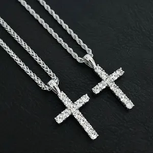 Gemvius Signature Diamond Cross Necklace - 304 Stainless Steel - CZ Diamonds - Hypoallergenic - Waterproof