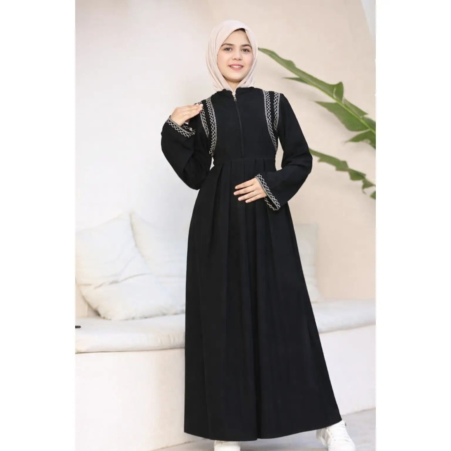 Modest Youth Embroidered Crepe Abaya
