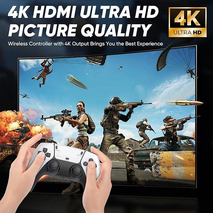 2026 All-New Upgrade M15 Retro Gaming Stick Pro 128GB 4K Video Game Console with 40000+ Classic Games 23 Emulators Dual 2.4G Wireless Controllers Plug and Play for TV Portable Electronic