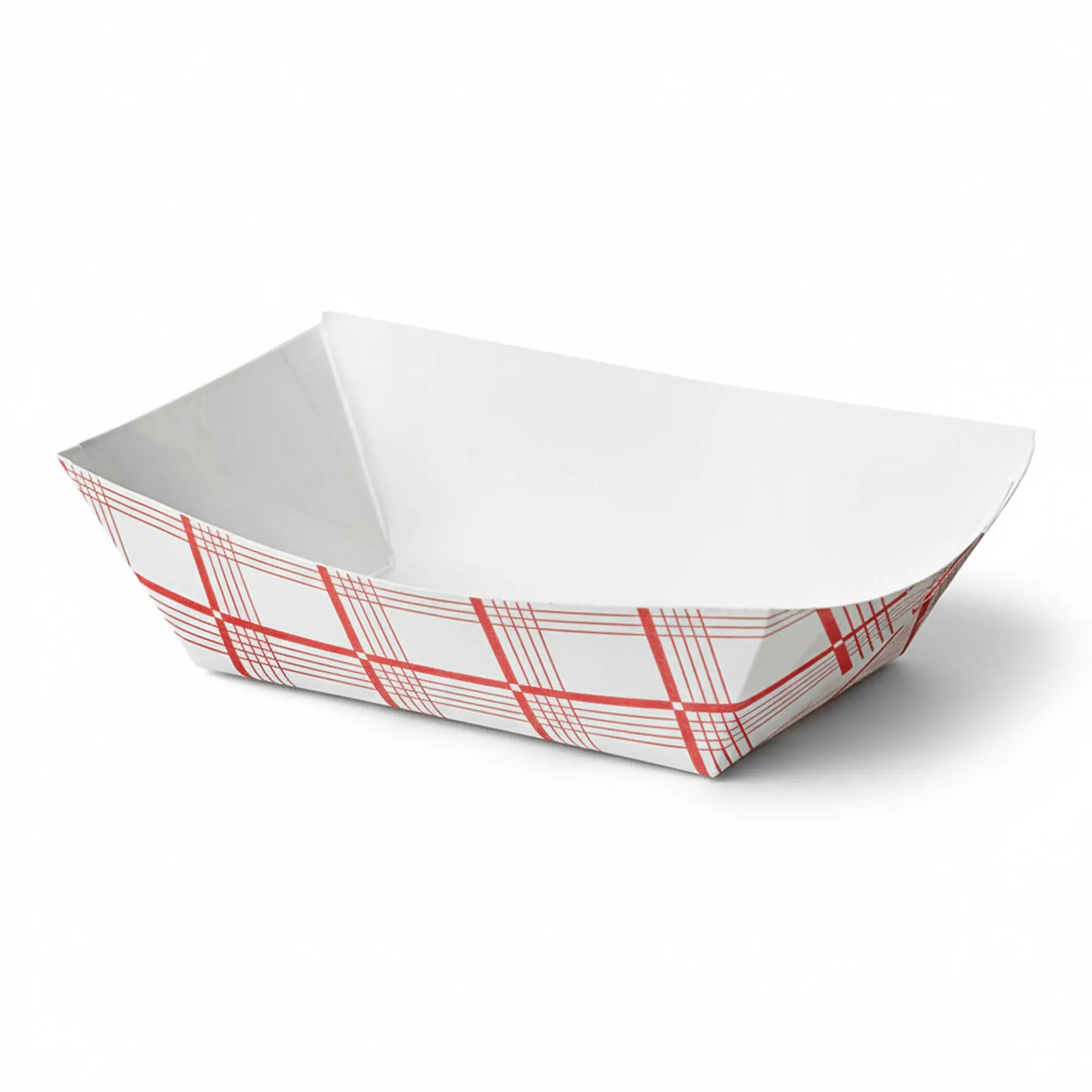 4 oz Red Plaid Paper Food Trays