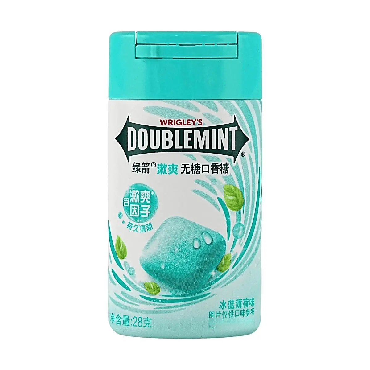 DOUBLEMINT Sugar-Free Gum Ice Blue Mint Flavor Long-Lasting Freshness 28g