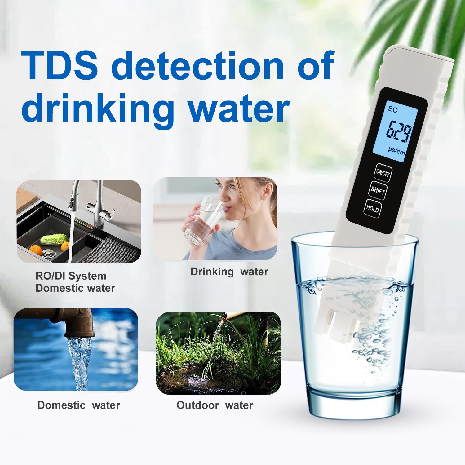 2026 4-in-1 Digital TDS Meter - TDS/EC/Temp(°C/°F) Water Tester | 0-9990ppm Range | For Drinking Water/RO/Aquarium/Pool