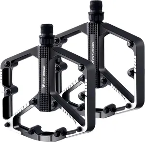 WEST BIKING Bicycle Pedals Sealed DU Bearing Nonslip Pedal Mountain Road Bike Cycling Alloy MTB Pedal Bicycle Accessories