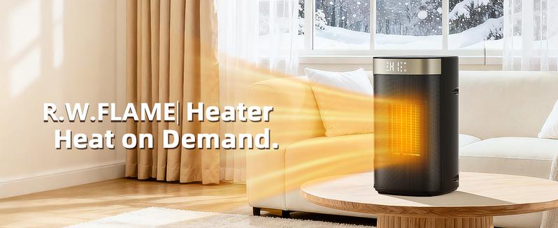 R.W.FLAME 1500W Space Heater, Fast Heating & Energy Saving Portable Electric Heater with Remote for Indoor Use, 5 Modes Adjustable Thermostat 24H Timer, Safe Quiet for Bedroom Office Home Use