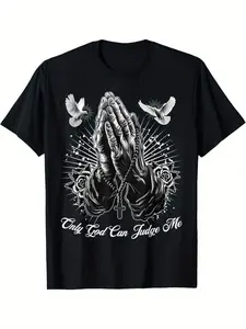 Summer t Shirts Can Judge Me Prayer Hands Chicano Tattoo Doves T-Shirt