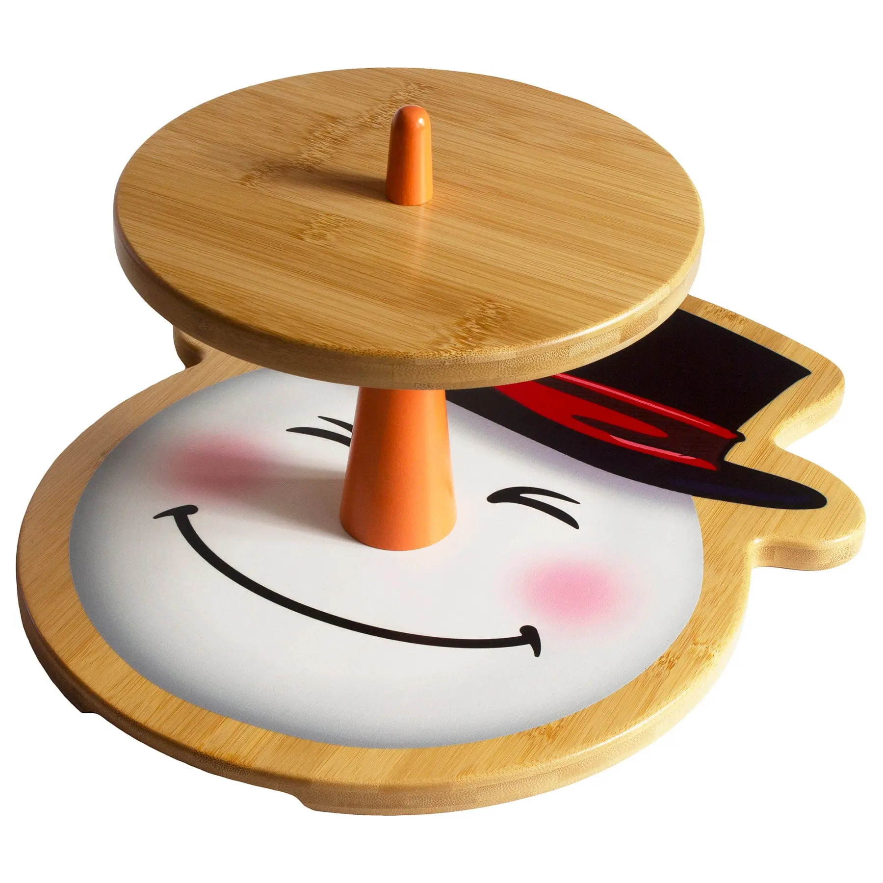 Snowman 2-Tiered Cupcake Stand