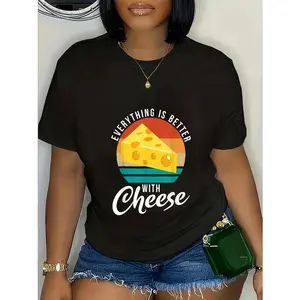 100% Cotton Everything Is Better With Cheese Snack Cheese T-Shirt