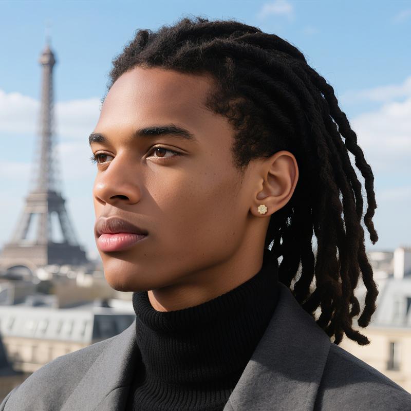 【#E534】UCCIYO Synthetic Moissanite Earrings For Women 925 Sterling Silver Stud Earring Men Hip Hop Jewelry Couple Gift