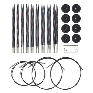 Knitpicks Foursquare Majestic Options Short Interchangeable Needle Set with 12 Interchangeable Needles and 4 Cables for Knitting