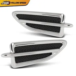 Fit For 2013-2015 Ford Escape Fender Vent Chrome Emblem Moulding Left & Right