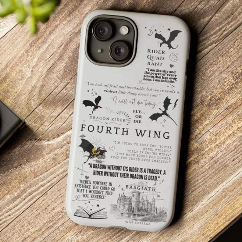 Black and Gold Marble Fourth Wing Dragon Silicone TPU iPhone 17 Case - Durable, Matte Gloss, Straight Edge, Shockproof Protector, Bookish Gift for Book Lovers, Fourth Wing Merch