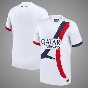 White Color PSG Away 25/26 Soccer Jersey, PSG White Color 25/26 Away Edition Short Sleeve Soccer Shirt