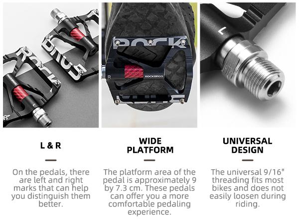 ROCKBROS MTB BMX Pedals CNC Non-Slip Lightweight Aluminum Alloy 9/16" Spindles with 5 Stainless Steel Spikes & Sealed Bearings for Secure & Smooth Cycling ROCKBROS MTB BMX Pedals CNC Non-Slip Lightweight Aluminum Alloy 9/16" Spindles with 5 Stainless Steel Spikes & Sealed Bearings for Secure & Smooth Cycling