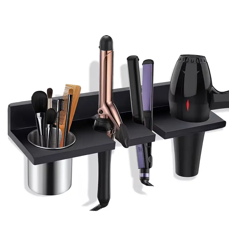 Hair Tool Organizer Wall Mounted,Wooden Dryer Holder,Bathroom Storage Solution,Rustic Styling Tools Organizer,bathroom vanity organizer,Bathroom Accessories for Flat Iron,Curling Wand,Hair Straighteners,Brushes