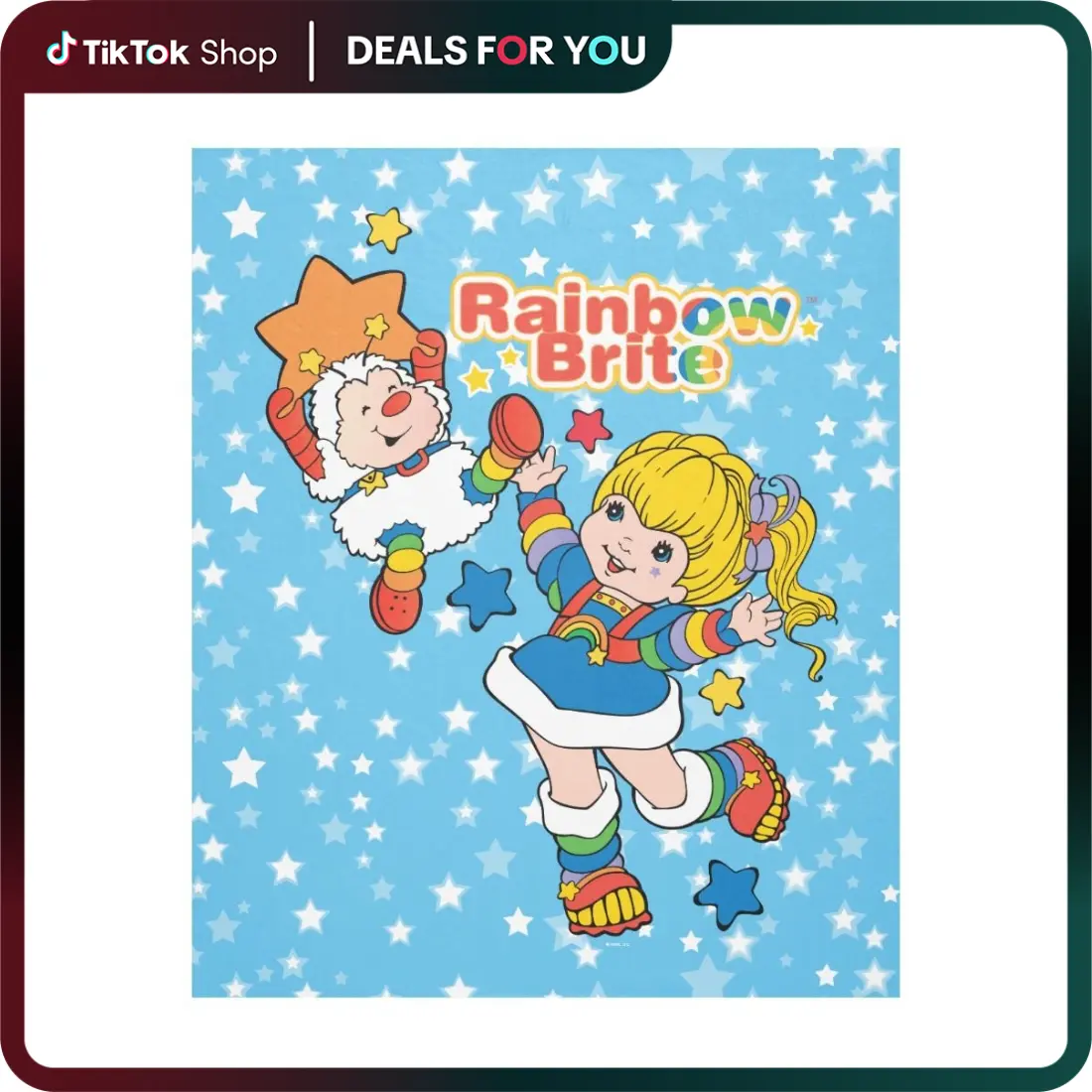 Rainbow Brite Flannel Blanket, 80s Retro Cartoon Blanket, Cozy Home Decor | Decor for bedroom