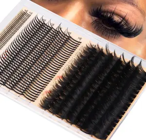 Lash Clusters with Bottom Lashes Spike Long 26mm Lash Clusters with Spikes 260D Volume Eyelash Clusters DIY Cluster Eyelash Extensions Mega Style Individual Bottom Lashes Extension