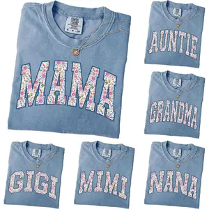 Custom Floral Grandma Arch T-Shirt, Comfort Colors Spring Mama Shirt, Personalized Grandparent Gift, Floral Nana Auntie Mimi Gigi Grammy Shirt
