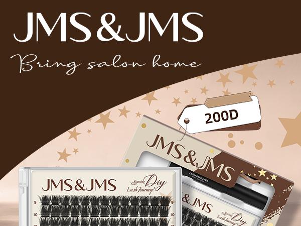 Mega Volumized Collection l JMS&JMS 200D,Party Queen,Spiky 70D Kit,Dramatic Soft Thick Volume Individual Clusters,D-Curl, DIY Eyelashes Extension,Waterproof Sleep proof,Week Long Lasting,Salon Full Fake Lashes, Makeup Cosmetic Lash Stacking Vacation Lash