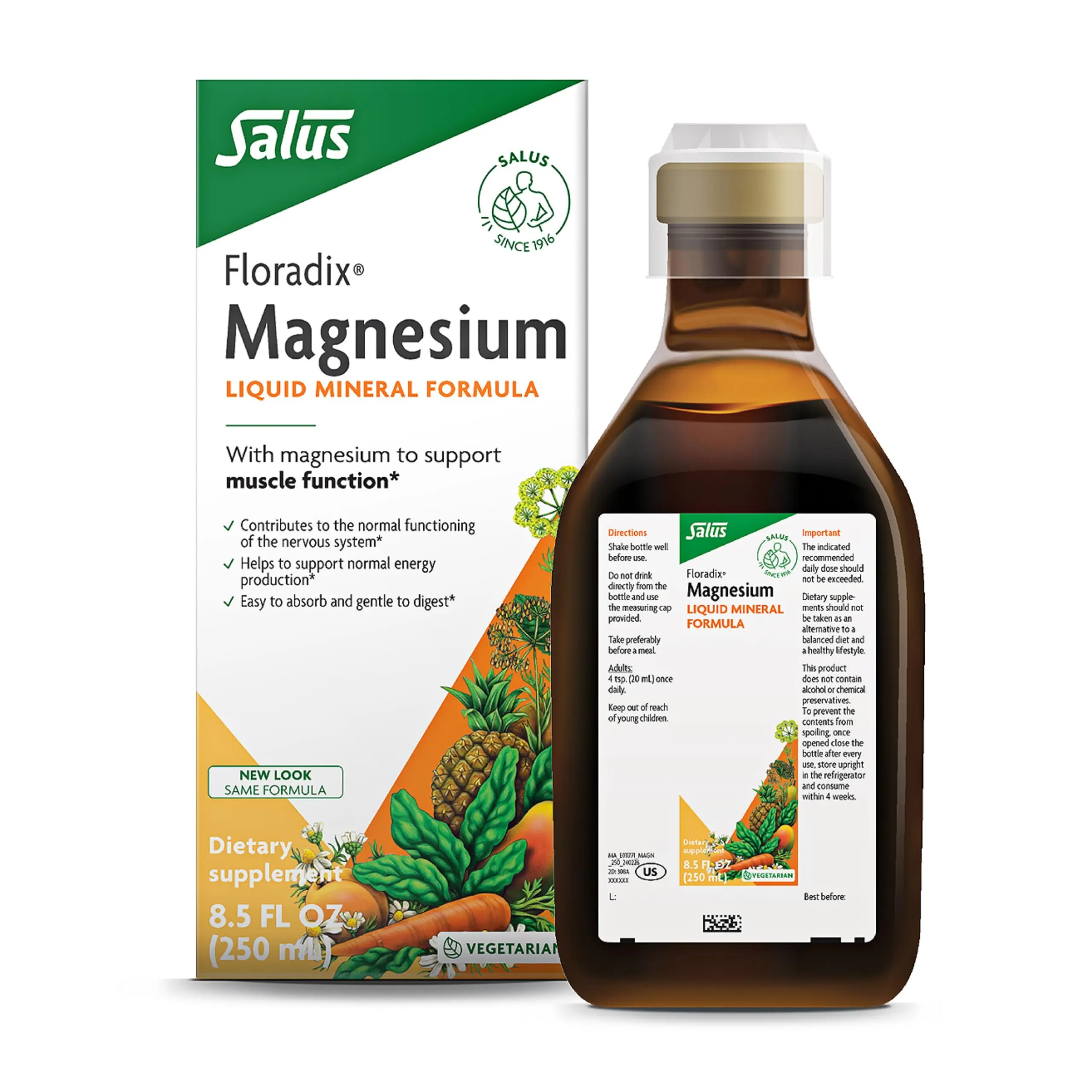 Floradix Magnesium - Liquid Herbal & Mineral Supplement Supports Healthy Nervous System & Normal Muscle Function - Gentle Liquid Formula - Vegetarian, Gluten-Free & Non-GMO