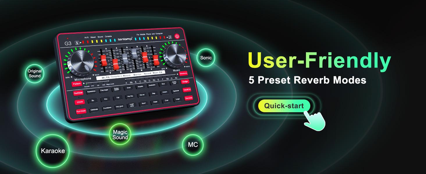 Tenlamp G3-Q8 Podcast Microphone bundle Live Sound Card Streaming Audio Mixer, Podcast Equipment with Voice Changer/Audio Interface for Live Streaming/Singing/Content Creation, with Voice Effects Soundboard Tenlamp G3-Q8 Podcast Microphone bundle Live Sound Card Streaming Audio Mixer, Podcast Equipment with Voice Changer/Audio Interface for Live Streaming/Singing/Content Creation, with Voice Effects Soundboard