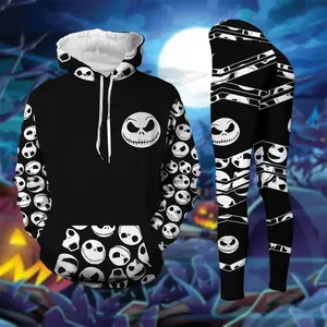 Smily Nightmare Black and White Combo Hoodie and Leggings