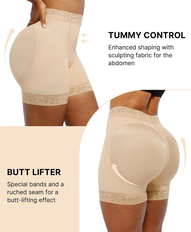 Shapellx AirSlim Mid-rise Lace Butt Enhancer Shorts Comfort Leg Shaping Womenswear  Shapewear