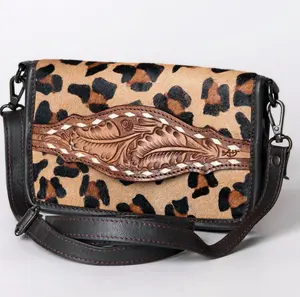 American Darling leather organizer clutch/crossbody with tolled leather detailing