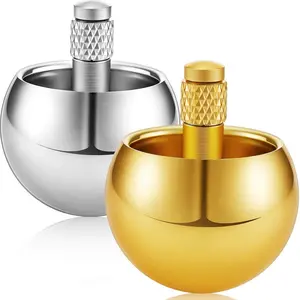 2 Pieces Metal Spinning Top Aluminum Flip Over Top Spinner Gyroscope Stainless Steel Toy for Adults Kill Time Stress Anxiety Gift(Gold, Silver)