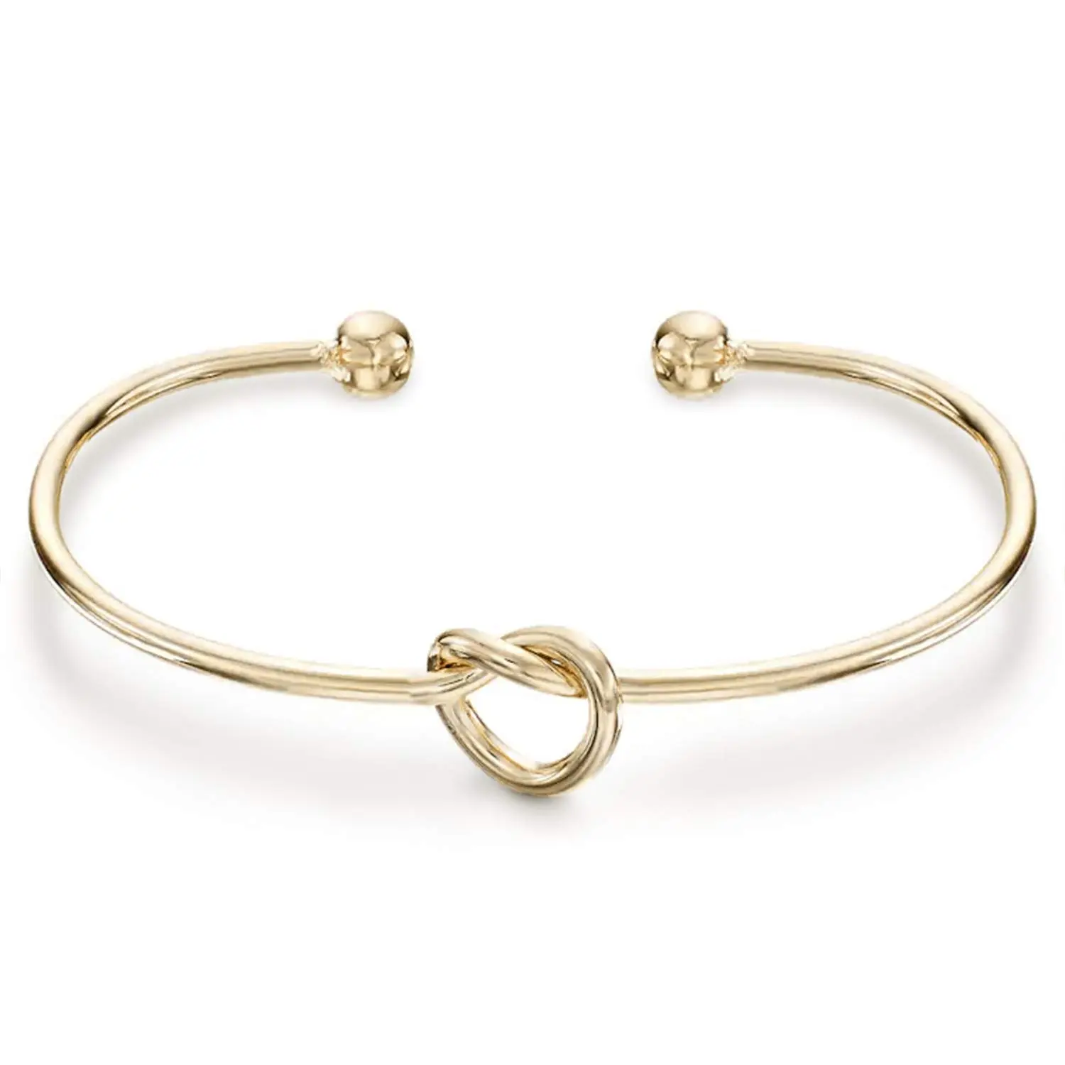 PAVOI 14K Gold Plated Forever Love Knot Infinity Bangle Bracelets for Women - Adjustable Gold Bangle Bracelet for Women