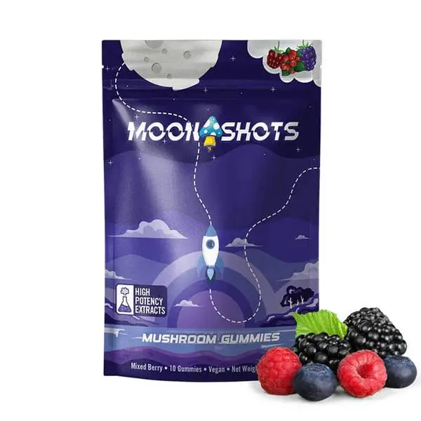 Moonshots Mushroom Gummies – Mixed Berry – 10 Ct For Enhanced Focus & Energy