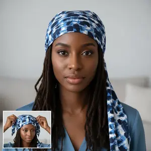Locsanity Easy on Head Tie Hat Dreadlocks Locs and Natural Hair Various Colors Casual Soft Scarf Boho Style Shawl Headwear Camouflage Trendy Perfect
