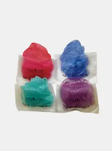 shealuxeessentials 4 Pack African Exfoliating Net Sponge bundle, Best Value, Ethically sourced from Nigeria Bath Sponge Bath sponge Shower