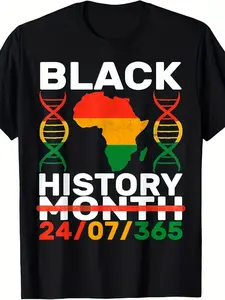 Black History Month 365 African American Pride T-Shirt - Retro Cultural Unity Graphic Tee for Men &, Unisex Casual Wear for Gym, Streetwear, Daily Outfits - Year-Round Apparel