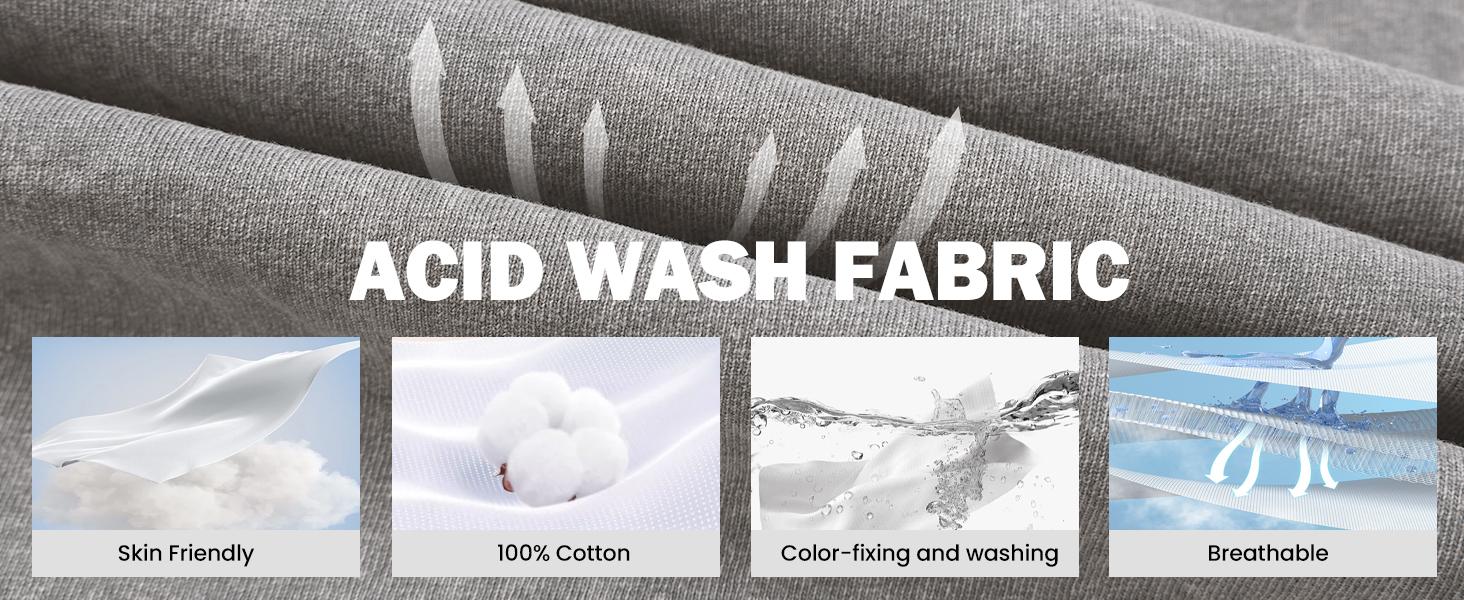 Yimoon Women's Acid Wash Short Sleeve Tracksuit Summer T-shirt & Shorts Set Athletic 2 Piece Outfit Track Shorts Set