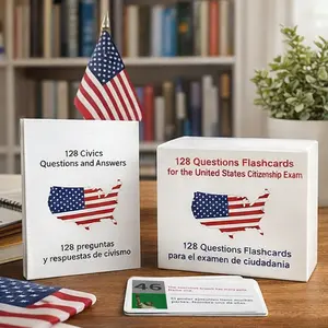 2026-128 Bilingual ( English and Spanish) Flash Cards,US Citizenship Test Study Guide: What You Need to Face the Naturalization Exam Free from Doubt | Includes Comprehensive Review for All USCIS Civics Questions
