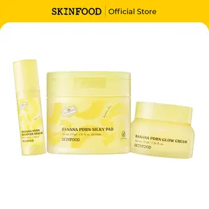 [SKINFOOD Official] Banana PDRN Glow Boost Trio Set | Toner Pads + Serum + Cream