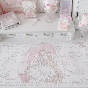 New Original Angel Girl Leather Mouse Pad Rabbit Anti-slip Anti-fouling Dining Table Mat Large Size Computer Keyboard Pad