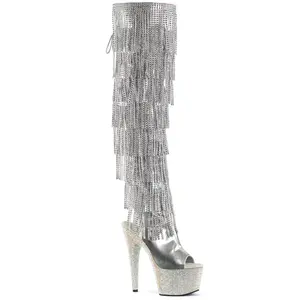 Women's Platform Boot, Bejeweled-3019RSF-7 Women's Footwear