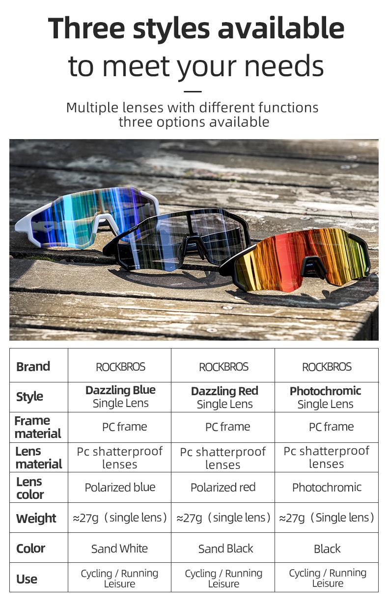 ROCKBROS Polarized Sunglasses for Men Women UV400 Protection Cycling Bike Glasses Lightweight Frame Driving Sunglasses