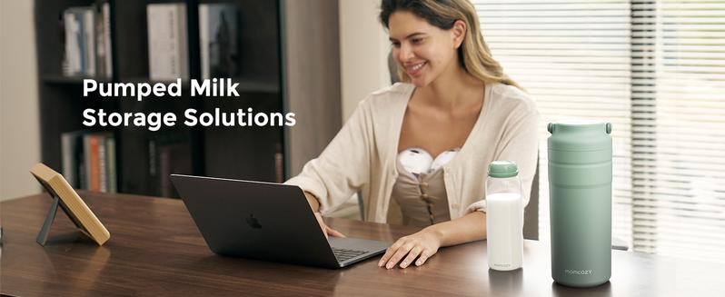 Momcozy Portable Breast Milk Cooler for Travel, 24H Ice-Free Cooling Breastmilk Storage Bottles Container, 12oz Leak Proof Outdoor Small Freezer, Baby Breastfeeding Essential Gift for New Moms