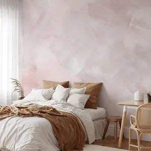 Light Pink Acrylic Brush Stroke Wallpaper Mural