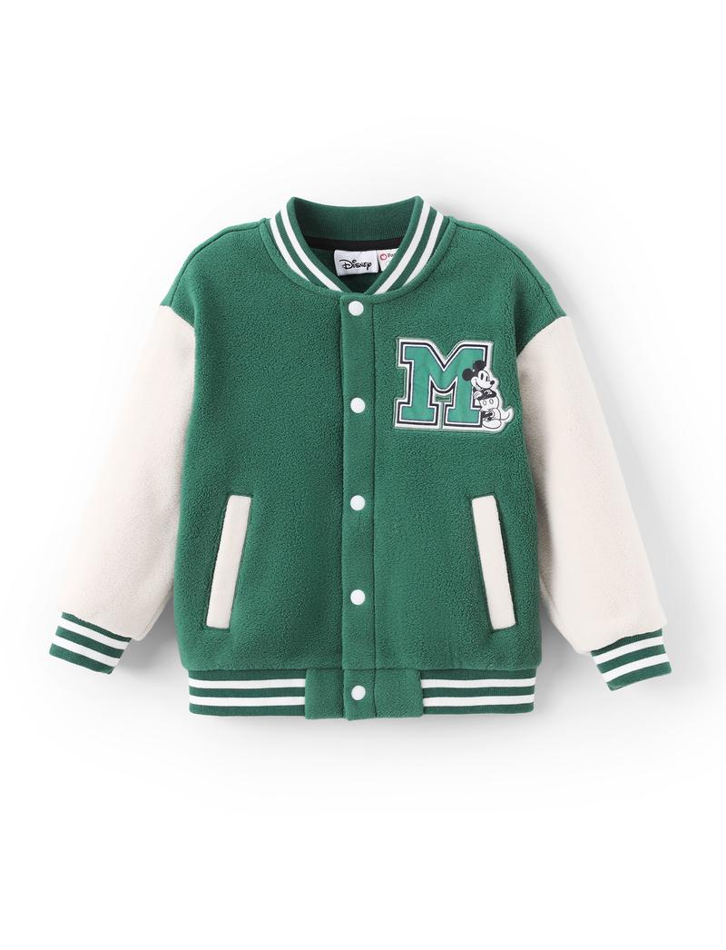 Disney Minnie Mouse Kids' Baseball Jacket - Cute Color - Block Design, Soft Fleece | Exclusive on TikTok Shop