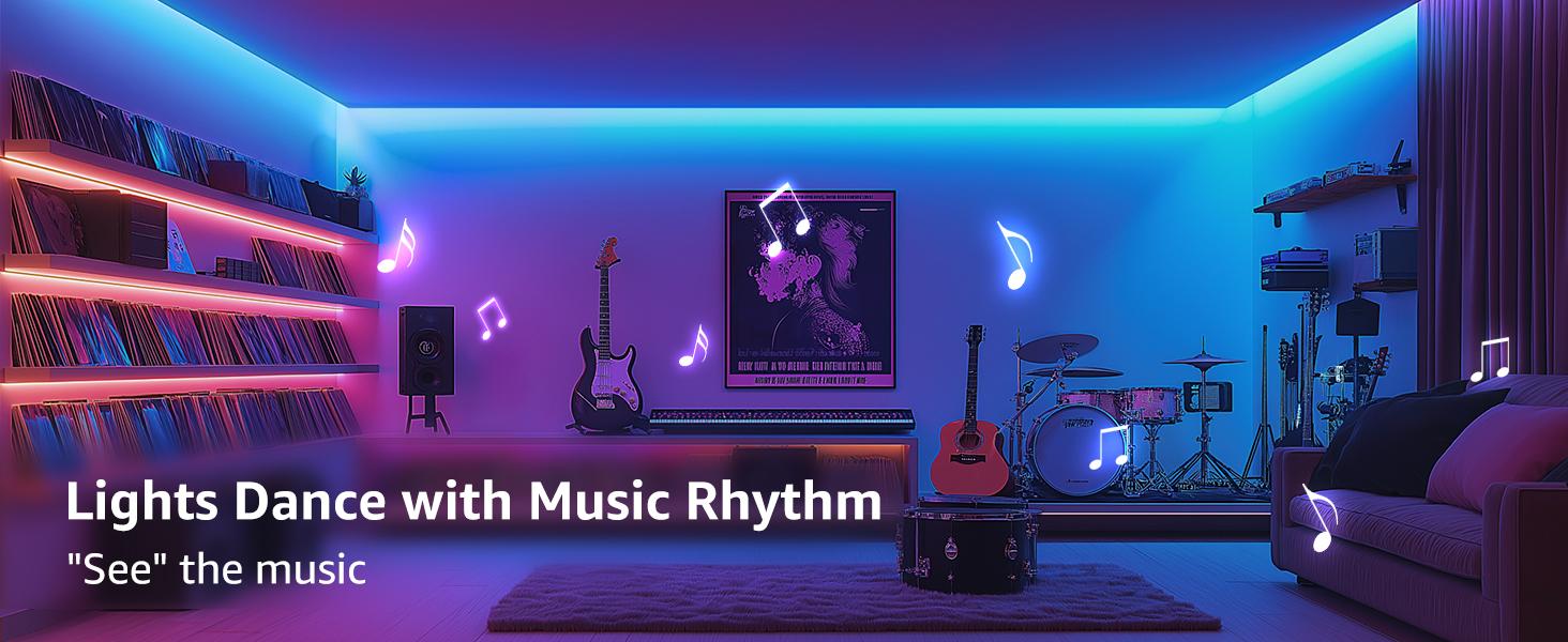 Lepro SE1 AI Smart LED Strip Lights - 16.4-65.6ft RGB Color Changing Light Strips with APP Control, AI Generated Lighting, Music Sync, 2.4GHz Wi-Fi & Bluetooth LED Lights for Home Decor (No Remote)