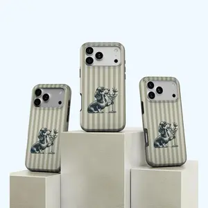 Dachshund Cocktail iPhone Case Martini Dog Vintage Stripe Cute Puppy Cover for iPhone 17 16 15 14 13 12 11