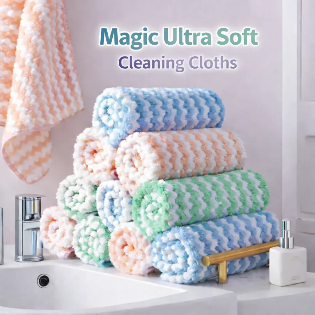 Homaxy Magic Soft Microfiber Cleaning Cloths (48-Count Multi-Pack), 10.1in x 10.1in Thick Towels (Red, Blue, Green) - Absorbent, Non-Scratch, Quick-Drying, Reusable Machine-Washable Cleaning Supplies and Tools for Kitchen Home Care, Absorbent Cleaning Clo